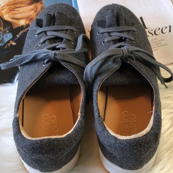 Franco Sarto Stephanie Gray Ruffle Sneakers 10M - Picture 5 of 12